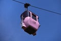 Pink cable car gondola, labeled with `sweet kitten` and decorated with cats and cat paws.