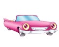 Pink cadillac car Royalty Free Stock Photo