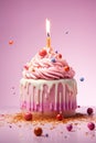 Pink Cake Candle Top Advertising Avatar Iso Crackles Offset Prin