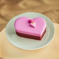 Pink cake heart-shaped cake 3d render Royalty Free Stock Photo