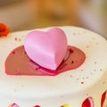 Pink cake heart-shaped cake 3d render Royalty Free Stock Photo