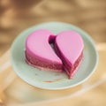 Pink cake heart-shaped cake 3d render Royalty Free Stock Photo