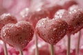 pink Cake pops, heart shaped Royalty Free Stock Photo