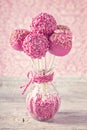 Pink cake pops