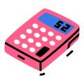 Pink Calculator as School Item for Basic Calculations Vector Illustration