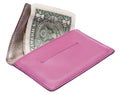 Pink Calculator with Money Filled Wallet