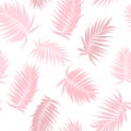 Pink camouflage palm tree leaves seamless pattern Royalty Free Stock Photo