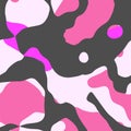 Pink camouflage seamless pattern. Military background. Vector illustration. EPS 10. Royalty Free Stock Photo