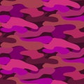 Pink camouflage seamless vector pattern.
