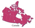 Pink Canada country map illustration