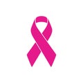 Pink cancer ribbon on a white background. Vector illustration Royalty Free Stock Photo