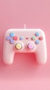 Cute Pink Game Controller on Pink Background: A Stylish Gaming Aesthetic Royalty Free Stock Photo