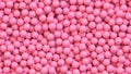 Pink candy balls. Pile of pink balls, sugar coated candy
