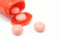 Pink candy coming out of container Royalty Free Stock Photo