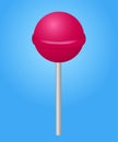 Pink candy lolipop. Vector illustration.