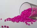 Pink candy masterbatch granules Royalty Free Stock Photo