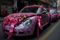 pink car decoration