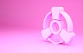 Pink Car motor ventilator icon isolated on pink background. Minimalism concept. 3d illustration 3D render