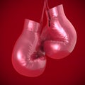pink car paint boxing gloves hang render Royalty Free Stock Photo