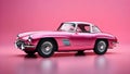 Pink car on a pink background. Royalty Free Stock Photo