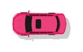 Pink Car Top View Flat Design Vector Illustration