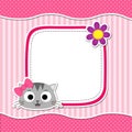 Pink card with cat Royalty Free Stock Photo