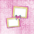 Pink card for invitation or congratulation with frame Royalty Free Stock Photo