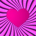 Pink card with raying and hearts. Royalty Free Stock Photo