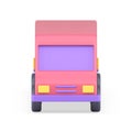 Pink cargo minivan for carrying goods family summer travel front view realistic 3d icon vector