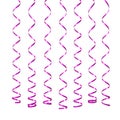 Pink carnival serpentine streamers isolated on white bac Royalty Free Stock Photo