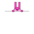 Pink cartoon bunny peeking out from edge, cute rabbit face with ears vector illustration. Playful animal, hide and seek