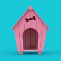 Pink Cartoon Dog House Mockup Duotone. 3d Rendering Royalty Free Stock Photo