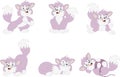 Pink cartoon kitten. Royalty Free Stock Photo