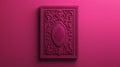 Pink Carved Door On Pink Wall: Realistic Hyper-detailed Rendering Royalty Free Stock Photo