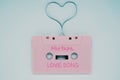 Pink Cassette music love song background concept