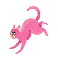 Pink cat animal funny run Royalty Free Stock Photo