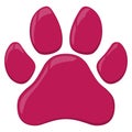 Pink cat or dog paw print vector illustration Royalty Free Stock Photo