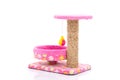 Pink cat tree on white background Royalty Free Stock Photo