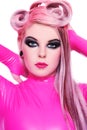 Pink catsuit Royalty Free Stock Photo