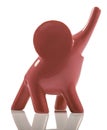 Pink Ceramic Porcelain Elephant Isolated Royalty Free Stock Photo