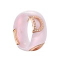 Pink ceramic ring with rose gold and diamond