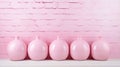 Pink Ceramic Vases On Brick Wall: Bubble Goth Minimalism Still Life