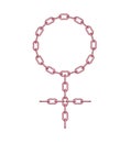 Pink chain in shape of female symbol Royalty Free Stock Photo