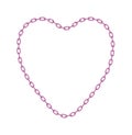 Pink chain in shape of heart Royalty Free Stock Photo