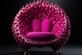 A pink chair with spikes on it, dragonfruit chair