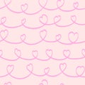 Pink Chalk Hearts Seamless Pattern Royalty Free Stock Photo