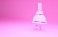 Pink Chandelier icon isolated on pink background. Minimalism concept. 3d illustration 3D render