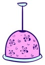 Pink chandelier, illustration, vector