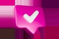 The pink check mark indicates approval Royalty Free Stock Photo