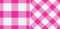 Pink checkered fabric texture. Seamless pattern, ideal for picnic blankets, crafts, and retro designs. Versatile background for Royalty Free Stock Photo